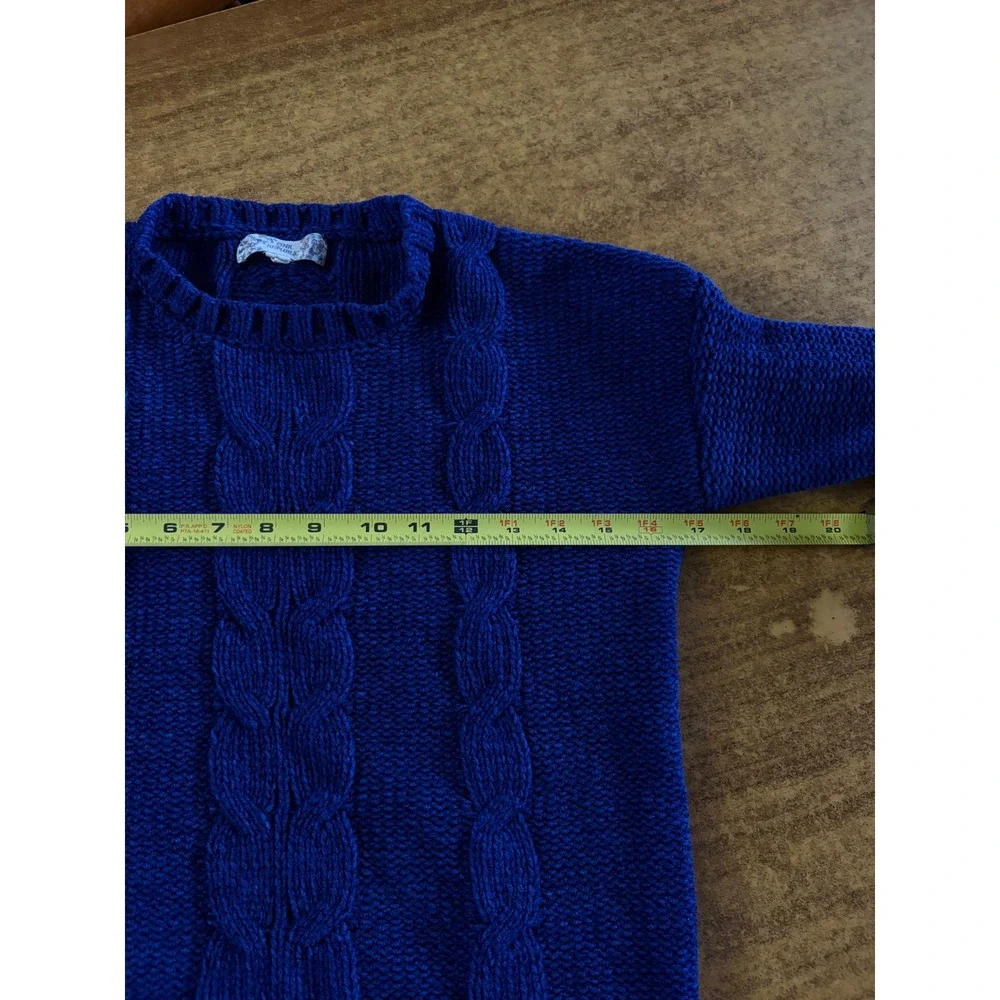 Pink Republic Girls Cobalt Blue Cable Knit Sweater Crew‎ Neck Size L 14